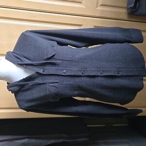 American Eagle Navy Blue Super Soft Long-Sleeve Hooded Thermal Shirt. M